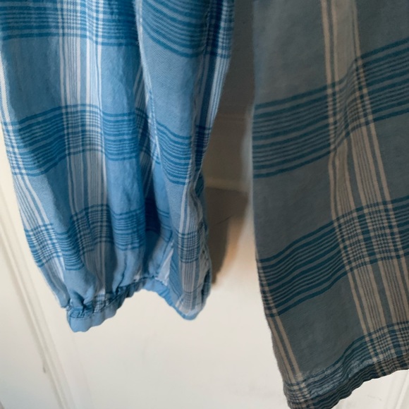 Madewell Women Ruffle-Neck Top in Colwell Plaid long sleeve shirt M - Picture 2 of 7